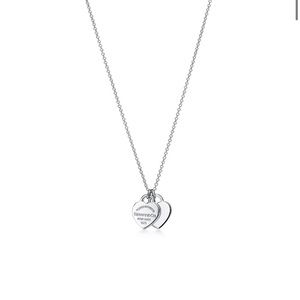 double heart tag pendant